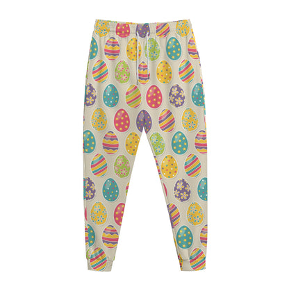 Colorful Cute Easter Eggs Pattern Print Jogger Pants