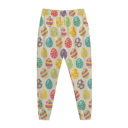 Colorful Cute Easter Eggs Pattern Print Jogger Pants