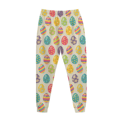 Colorful Cute Easter Eggs Pattern Print Jogger Pants