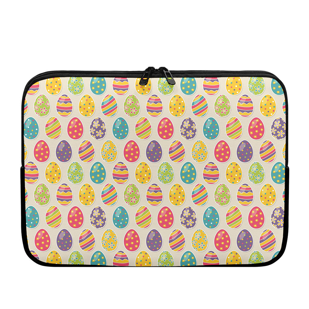 Colorful Cute Easter Eggs Pattern Print Laptop Sleeve