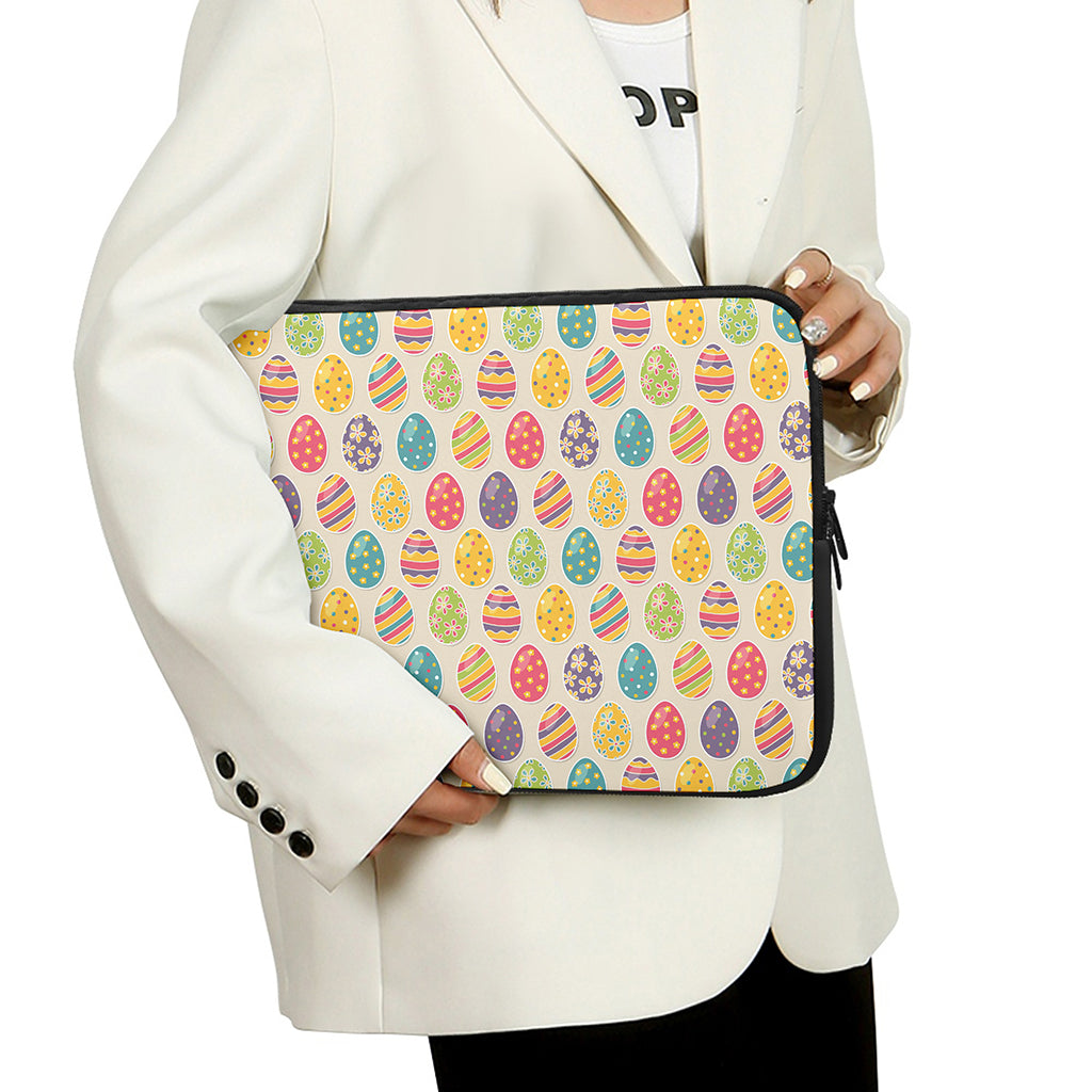 Colorful Cute Easter Eggs Pattern Print Laptop Sleeve