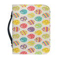 Colorful Cute Easter Eggs Pattern Print Leather Bible Cover