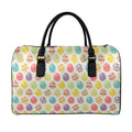 Colorful Cute Easter Eggs Pattern Print Leather Duffel Bag
