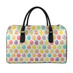Colorful Cute Easter Eggs Pattern Print Leather Duffle Bag
