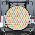 Colorful Cute Easter Eggs Pattern Print Leather Spare Tire Cover