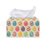 Colorful Cute Easter Eggs Pattern Print Leather Tissue Box Cover