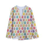 Colorful Cute Easter Eggs Pattern Print Long Sleeve Short Coat