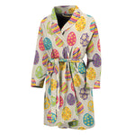 Colorful Cute Easter Eggs Pattern Print Men's Bathrobe