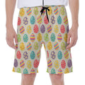 Colorful Cute Easter Eggs Pattern Print Men's Beach Shorts