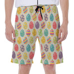 Colorful Cute Easter Eggs Pattern Print Men's Beach Shorts