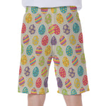 Colorful Cute Easter Eggs Pattern Print Men's Beach Shorts