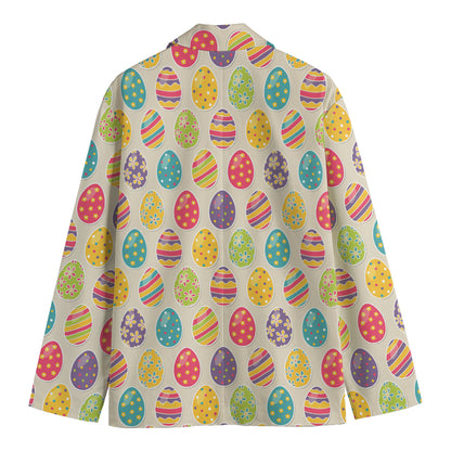 Colorful Cute Easter Eggs Pattern Print Men's Blazer