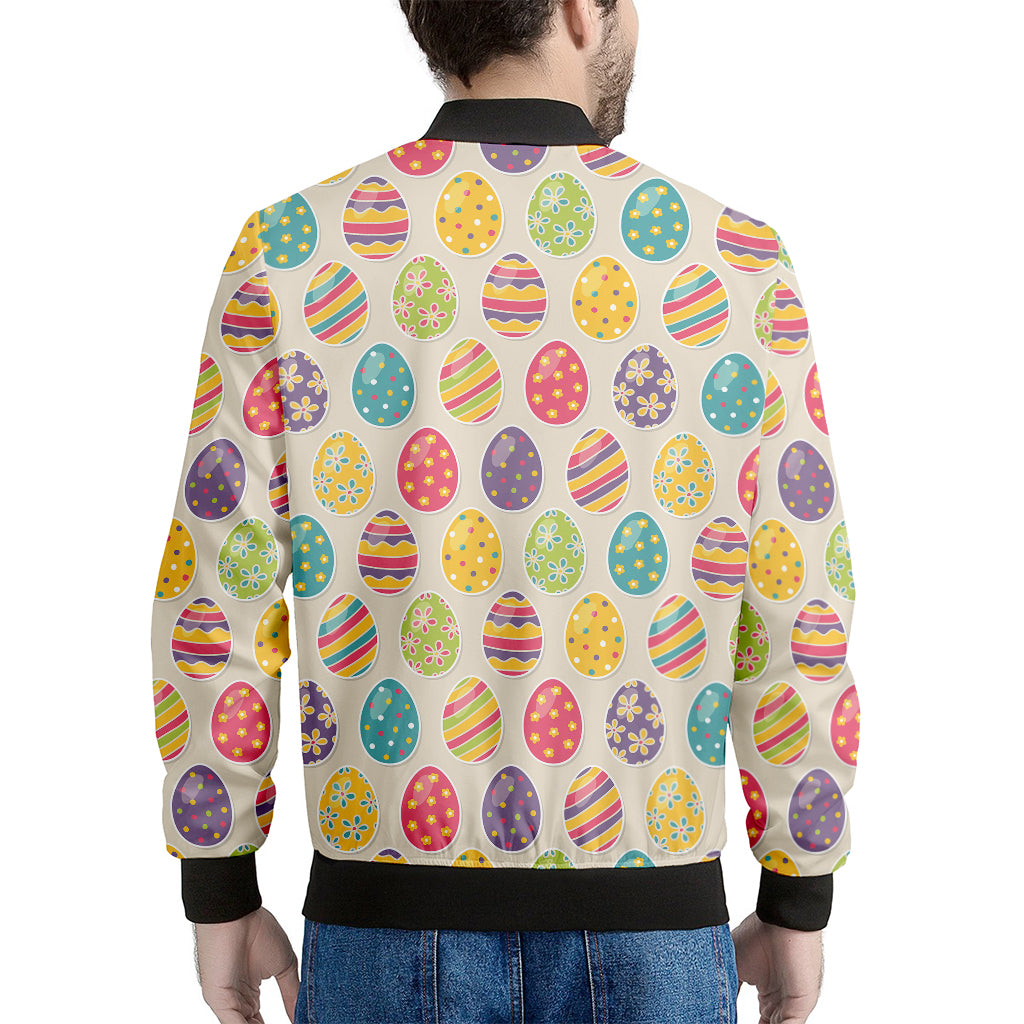 Colorful Cute Easter Eggs Pattern Print Men's Bomber Jacket