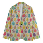 Colorful Cute Easter Eggs Pattern Print Men's Cotton Blazer