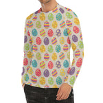 Colorful Cute Easter Eggs Pattern Print Men's Long Sleeve Rash Guard