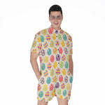 Colorful Cute Easter Eggs Pattern Print Men's Rompers