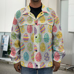 Colorful Cute Easter Eggs Pattern Print Men's Shirt Jacket