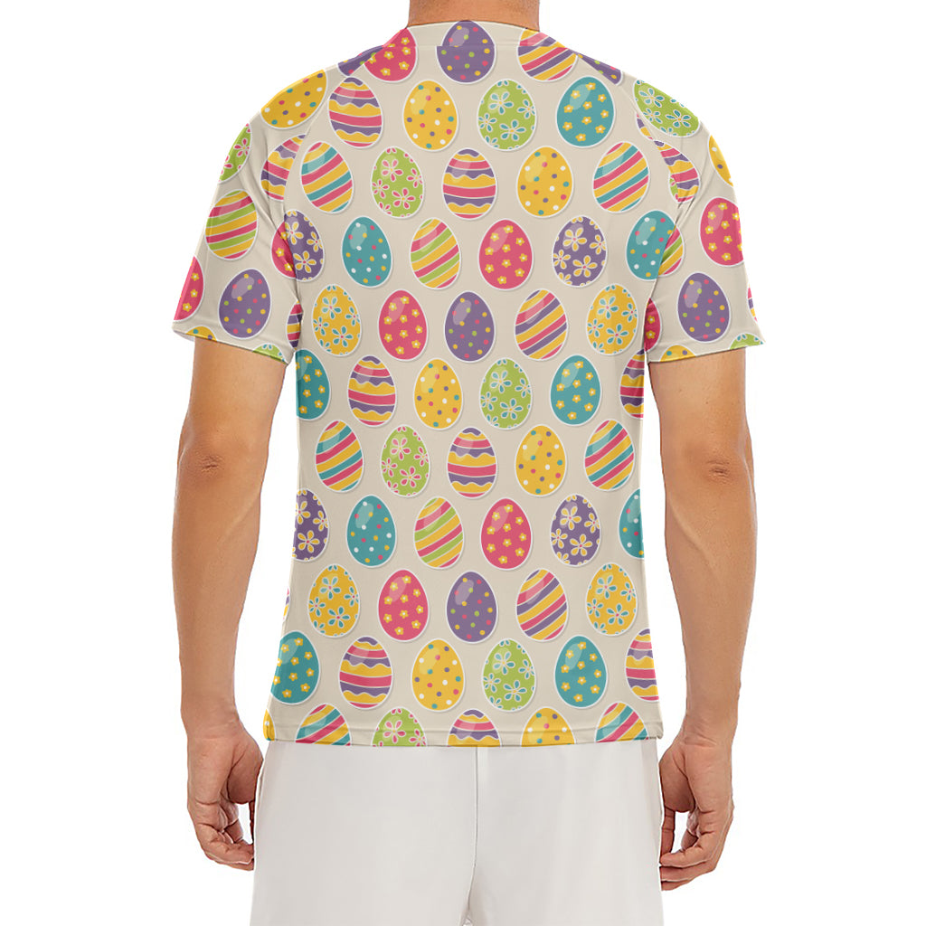 Colorful Cute Easter Eggs Pattern Print Men's Short Sleeve Rash Guard