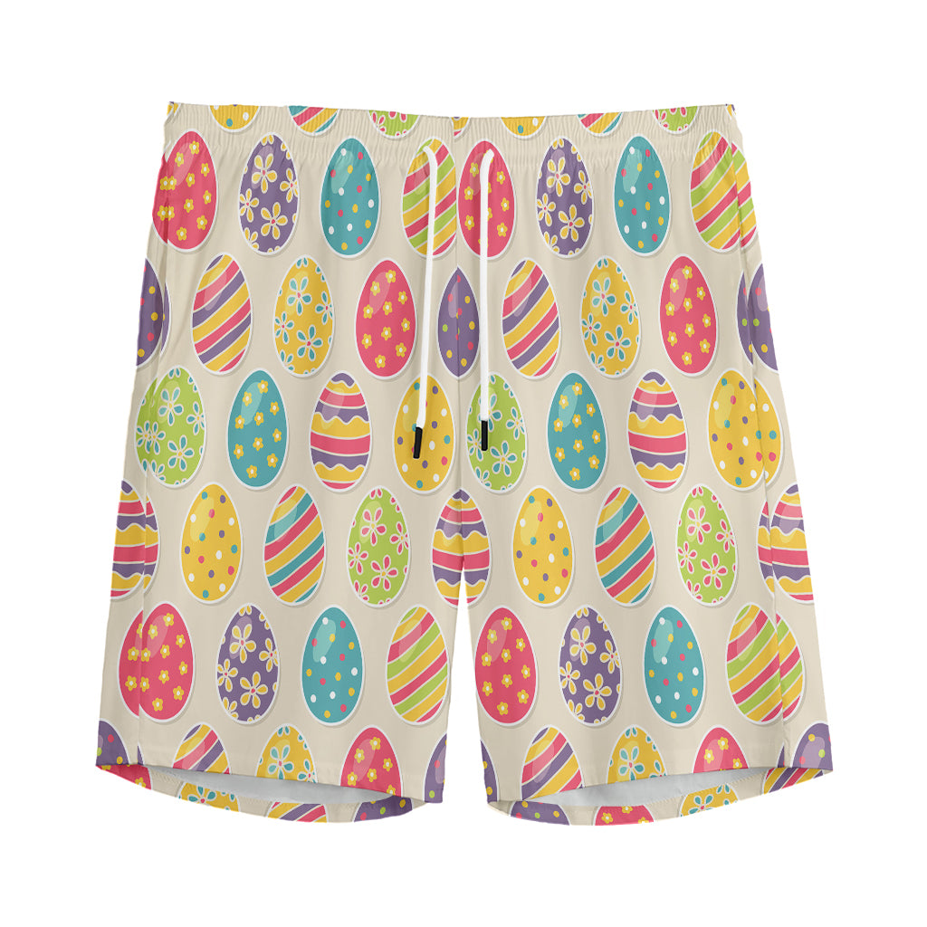 Colorful Cute Easter Eggs Pattern Print Men's Sports Shorts