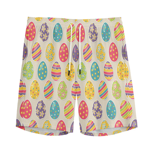 Colorful Cute Easter Eggs Pattern Print Men's Sports Shorts