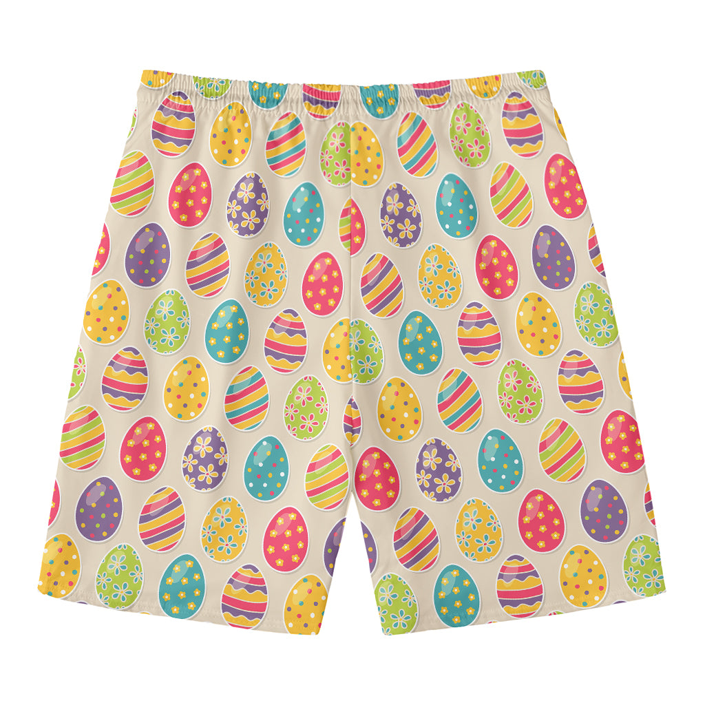 Colorful Cute Easter Eggs Pattern Print Men's Swim Trunks