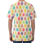Colorful Cute Easter Eggs Pattern Print Men's Velvet T-Shirt