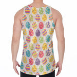 Colorful Cute Easter Eggs Pattern Print Men's Velvet Tank Top