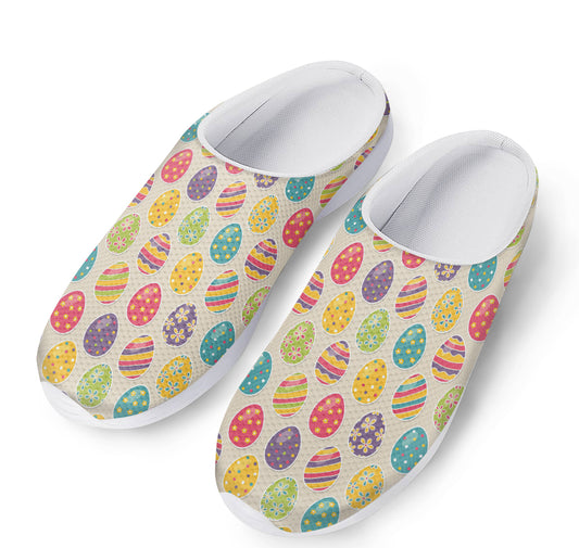 Colorful Cute Easter Eggs Pattern Print Mesh Casual Shoes