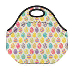 Colorful Cute Easter Eggs Pattern Print Neoprene Lunch Bag