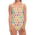 Colorful Cute Easter Eggs Pattern Print One Piece Swimsuit