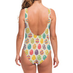 Colorful Cute Easter Eggs Pattern Print One Piece Swimsuit