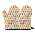 Colorful Cute Easter Eggs Pattern Print Oven Mitts