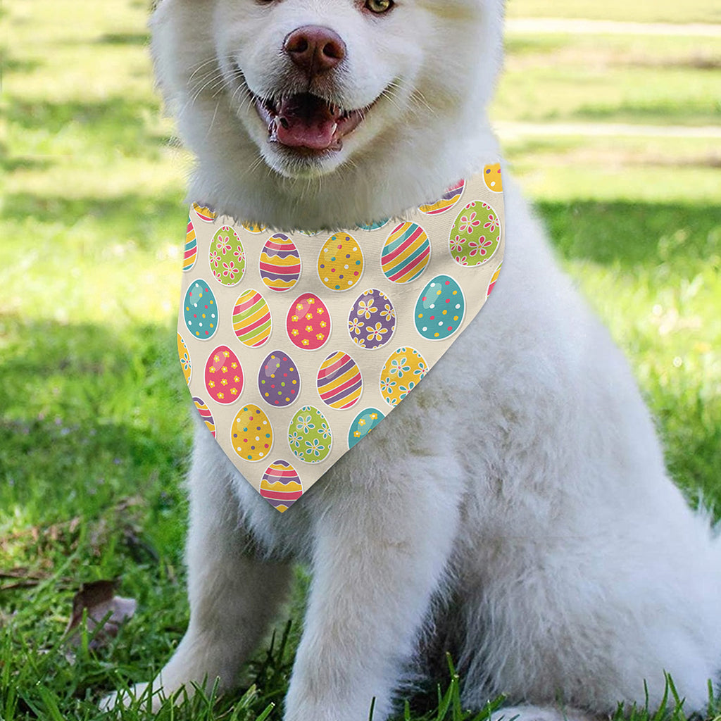 Colorful Cute Easter Eggs Pattern Print Over The Collar Dog Bandana