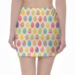 Colorful Cute Easter Eggs Pattern Print Pencil Mini Skirt
