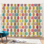 Colorful Cute Easter Eggs Pattern Print Pencil Pleat Curtains