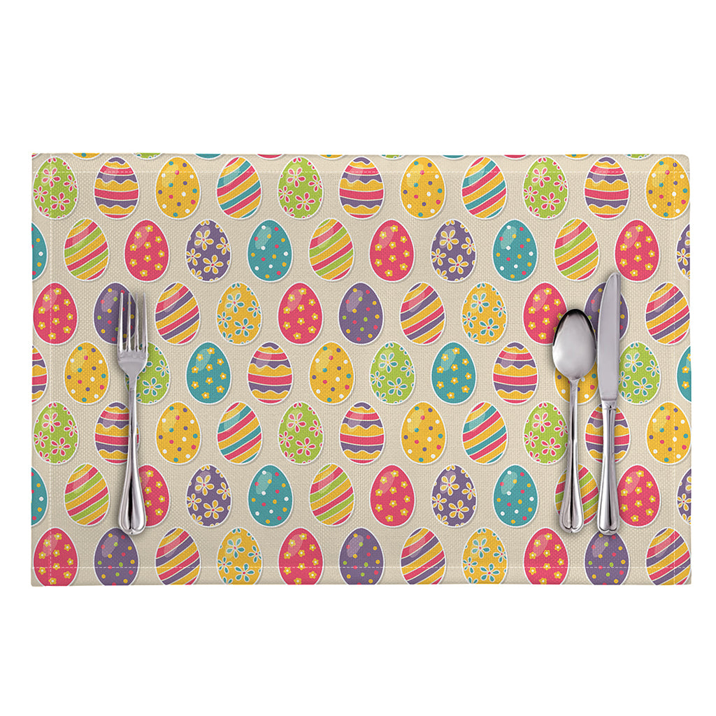 Colorful Cute Easter Eggs Pattern Print Placemat