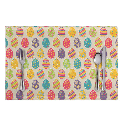Colorful Cute Easter Eggs Pattern Print Placemat