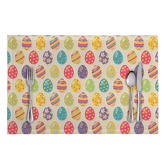 Colorful Cute Easter Eggs Pattern Print Placemat