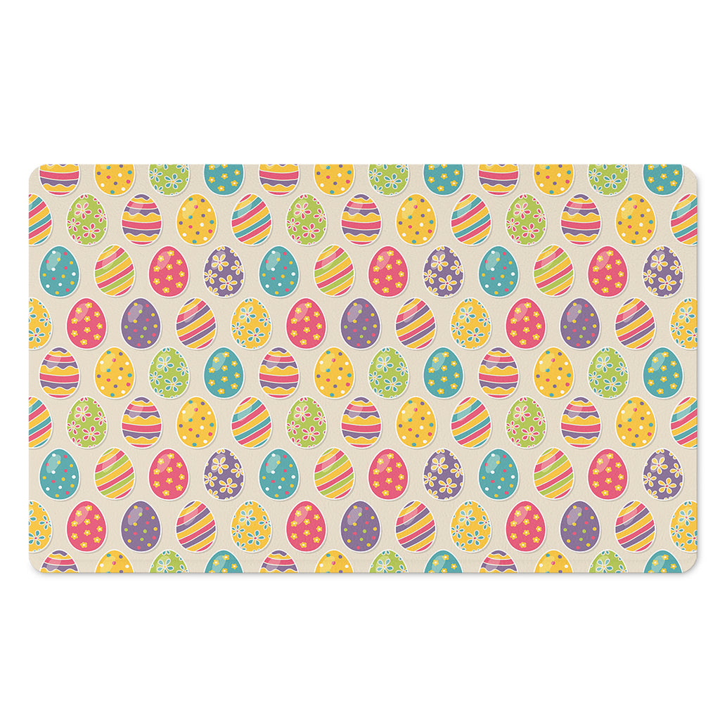 Colorful Cute Easter Eggs Pattern Print Polyester Doormat