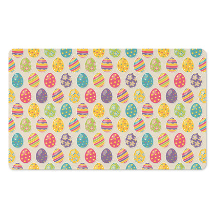 Colorful Cute Easter Eggs Pattern Print Polyester Doormat