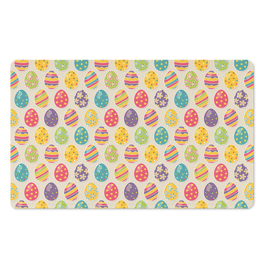 Colorful Cute Easter Eggs Pattern Print Polyester Doormat
