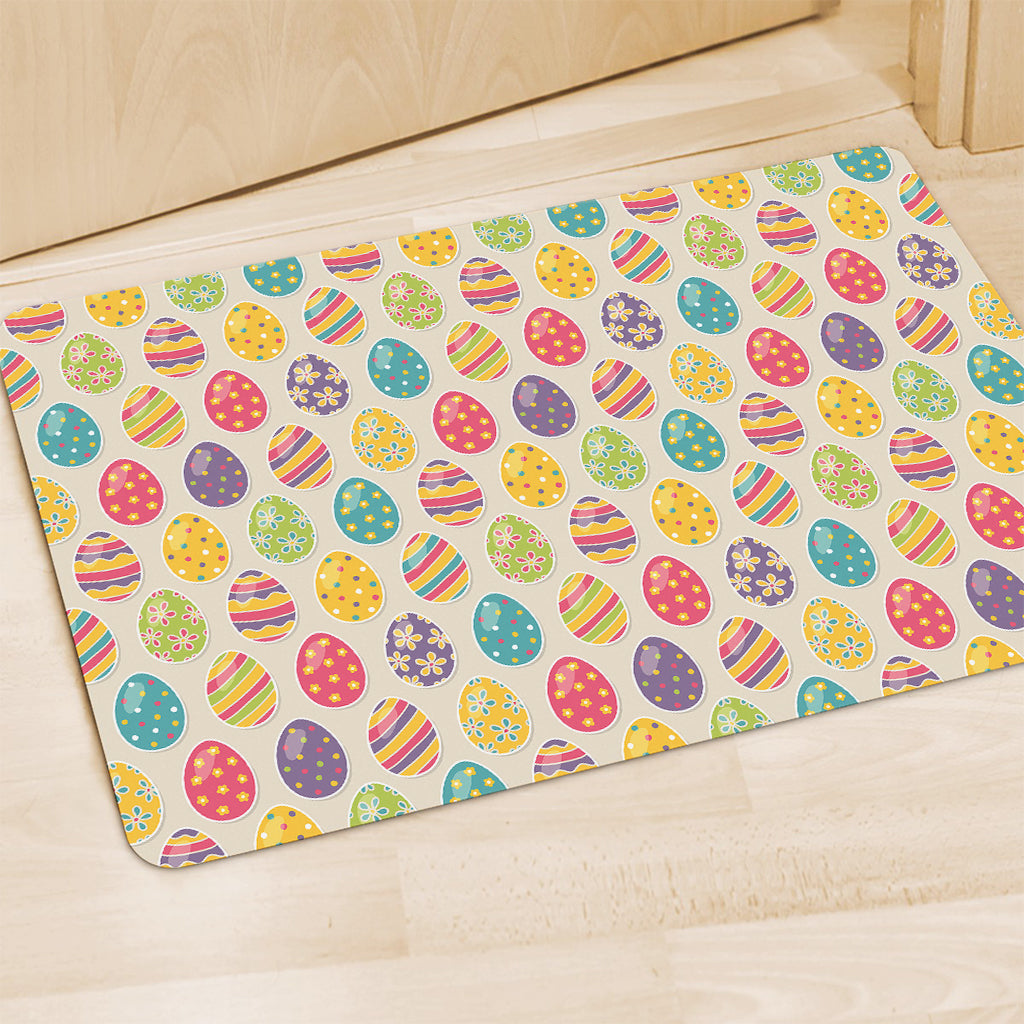 Colorful Cute Easter Eggs Pattern Print Polyester Doormat