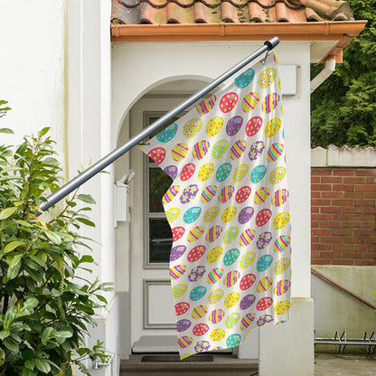 Colorful Cute Easter Eggs Pattern Print Polyester Flag