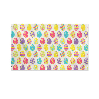 Colorful Cute Easter Eggs Pattern Print Polyester Flag