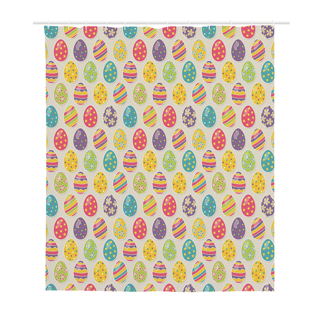 Colorful Cute Easter Eggs Pattern Print Polyester Shower Curtain