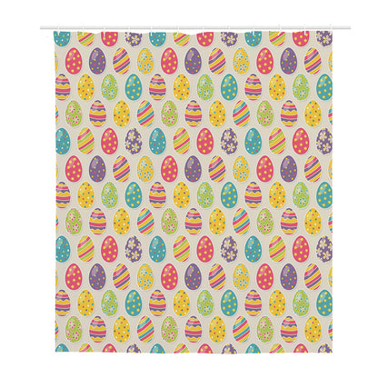 Colorful Cute Easter Eggs Pattern Print Polyester Shower Curtain
