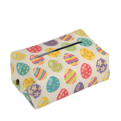 Colorful Cute Easter Eggs Pattern Print Rectangle Tissue Box Cover