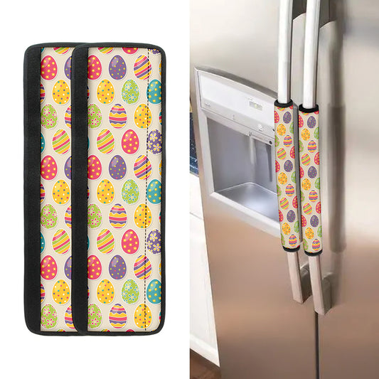 Colorful Cute Easter Eggs Pattern Print Refrigerator Handle Covers