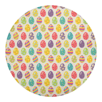 Colorful Cute Easter Eggs Pattern Print Round Blanket