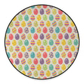 Colorful Cute Easter Eggs Pattern Print Round Floor Mat